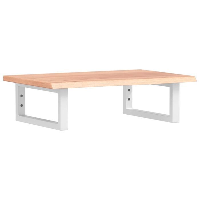 vidaXL Półka ścienna pod umywalkę, stal i lite drewno dębowe