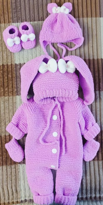 Вязаный комбинезон плюшевый