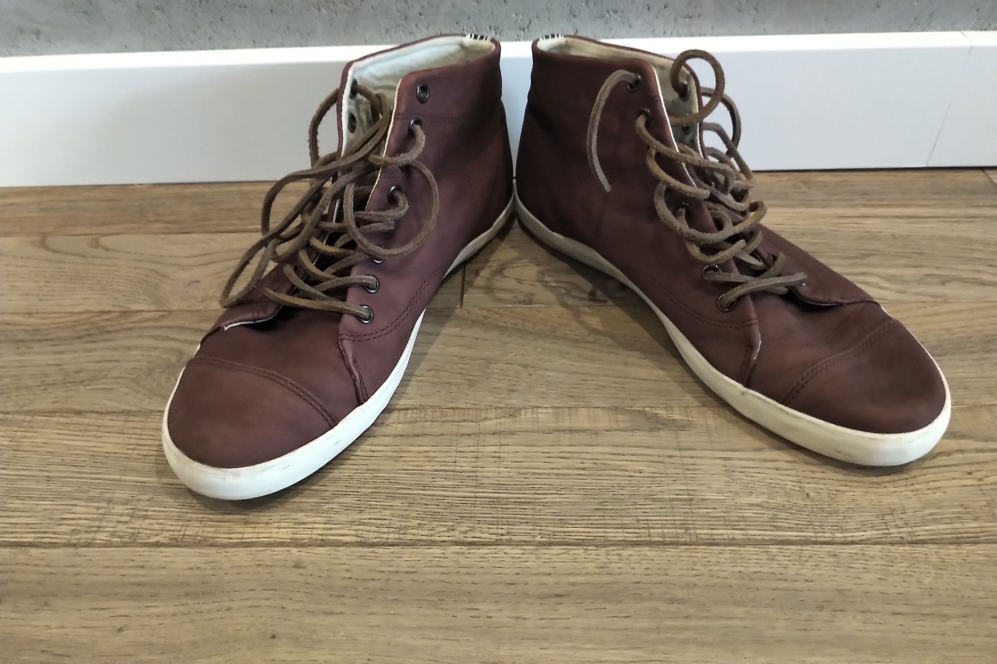 Buty trampki wysokie Lacoste Lavern Mid bordowe 39,5 wiosenne półbuty