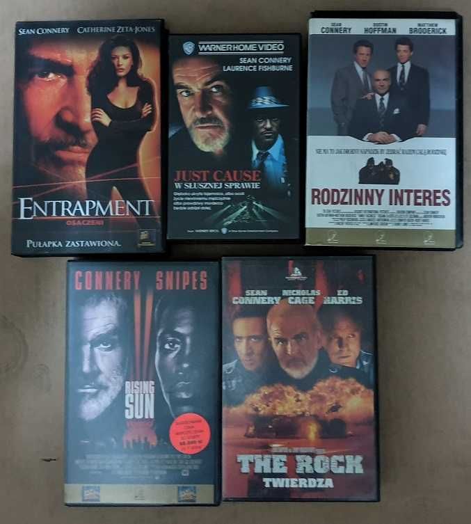 Zestaw 5 filmów na kasetach VHS z Seanem Connery