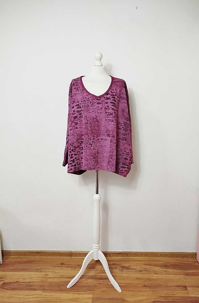 Studio buraczkowa bluza bluzka oversize w panterkę