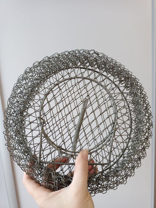 Metalowy kosz skladany PRL, siatka