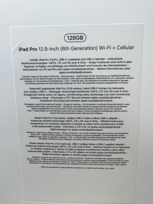 Tablet APPLE iPad Pro 12.9 (6 gen.) Wi-Fi + Cellular