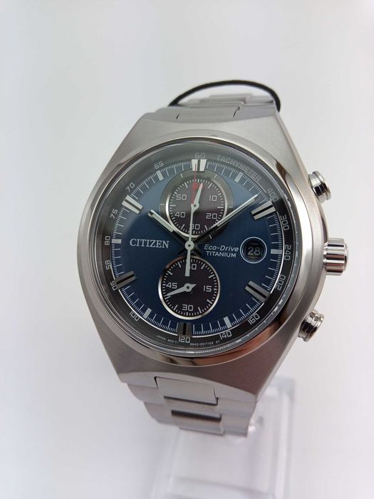 Титановые мужские часы Citizen Eco-Drive CA7090-52L, хронограф, сапфир