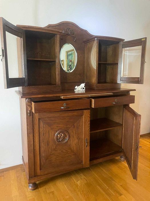 Poniemiecki Kredens Kuchenny Dębowy 200x150x60 cm Stan Idealny Okazja