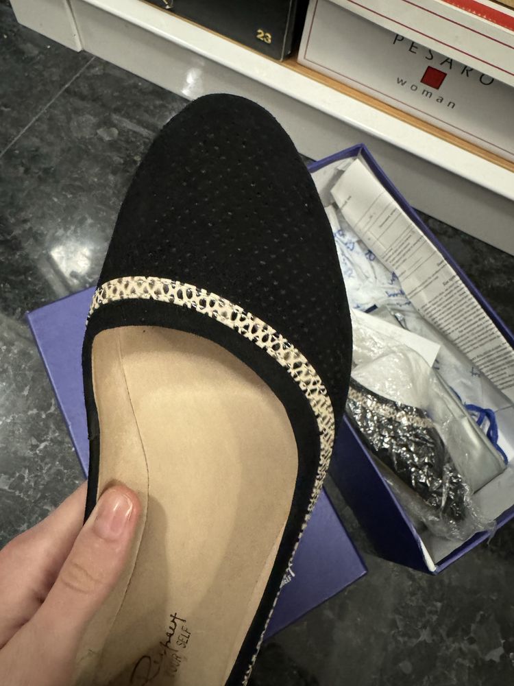 Балетки натуральна замша шкіра балетки respect zara