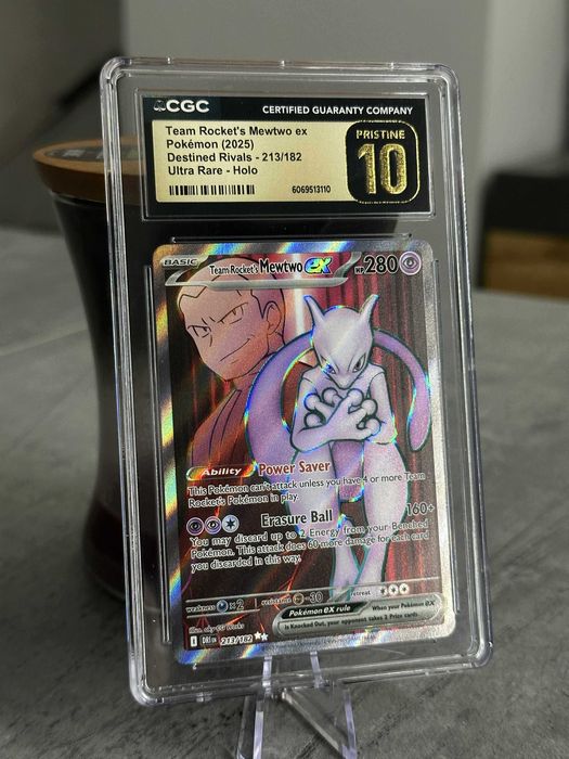 CGC Pristine 10 Team Rocket's Mewtwo EX 213/182 Destined Rivals