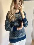 Sweter Superdry Japan M niebieski nordic wzór scandinavia