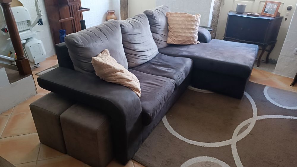 Sofá castanho 3 lugares