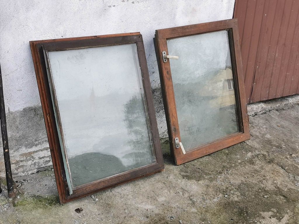 Okna drewniane z demontażu  67x122, 69x88