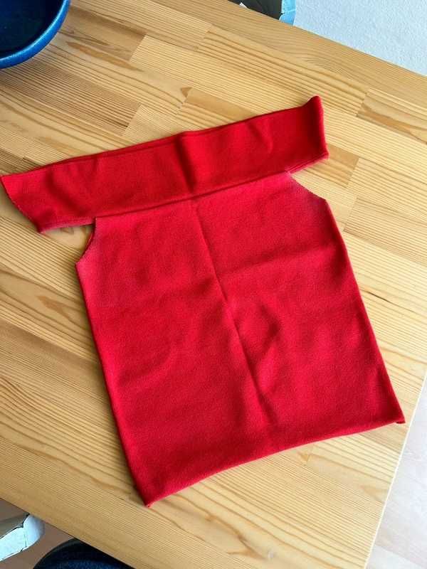 Top ombro a ombro vermelho Zara