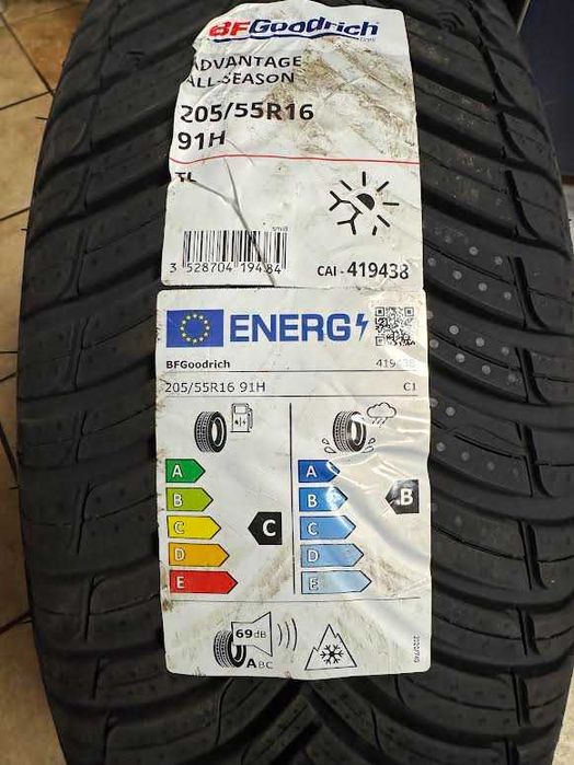 Opony wielosezonowe bfgoodrich 205/55R16 ubezpieczenie 12 miesięcy