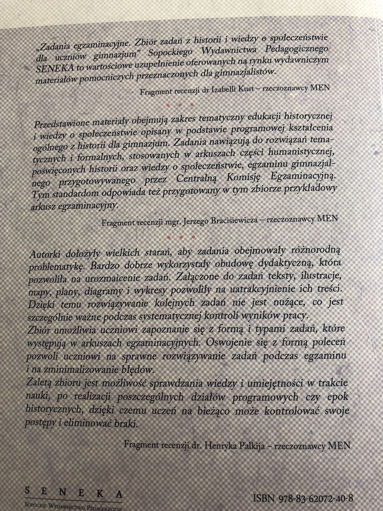 Zadania egzaminacyjne Historia, WOŚ