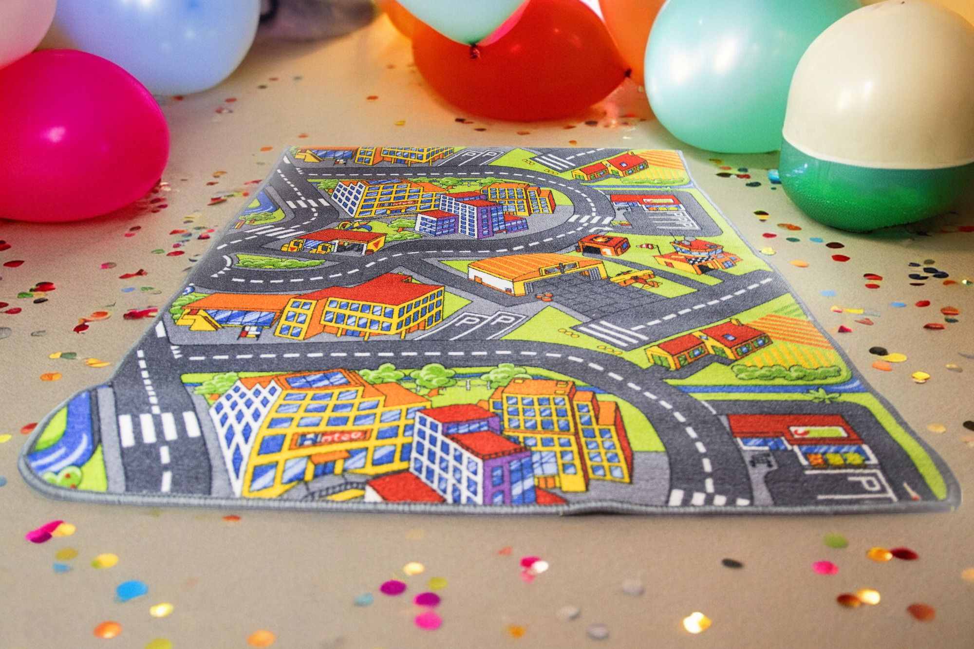 Dywan ulice 100x150 cm: kolorowy, idealny do pokoju dziecinnego