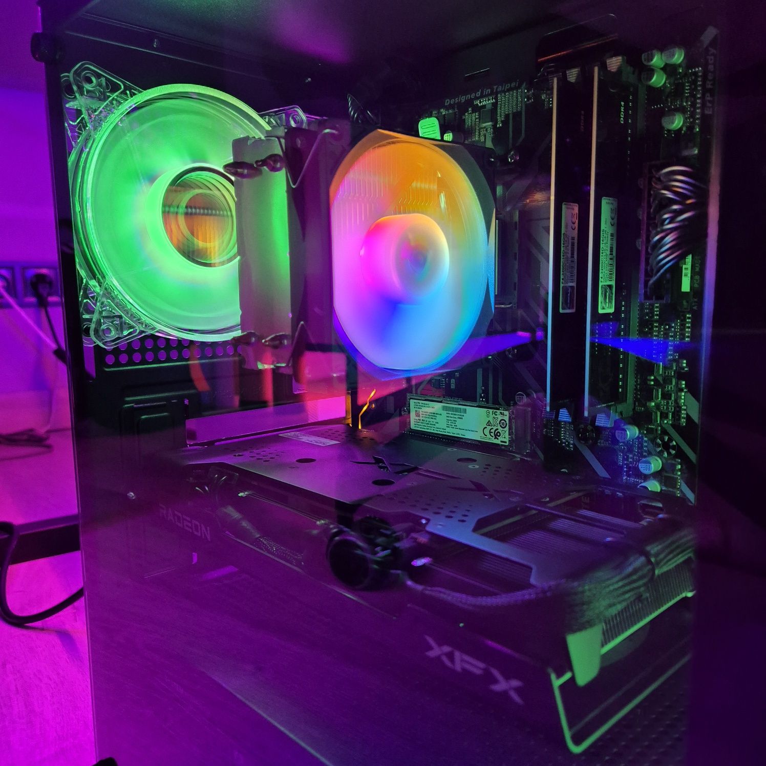 Komputer RX6600/RX6700XT/R5 5500/16GB ram/SSD Gamingowy Okazja ARGB