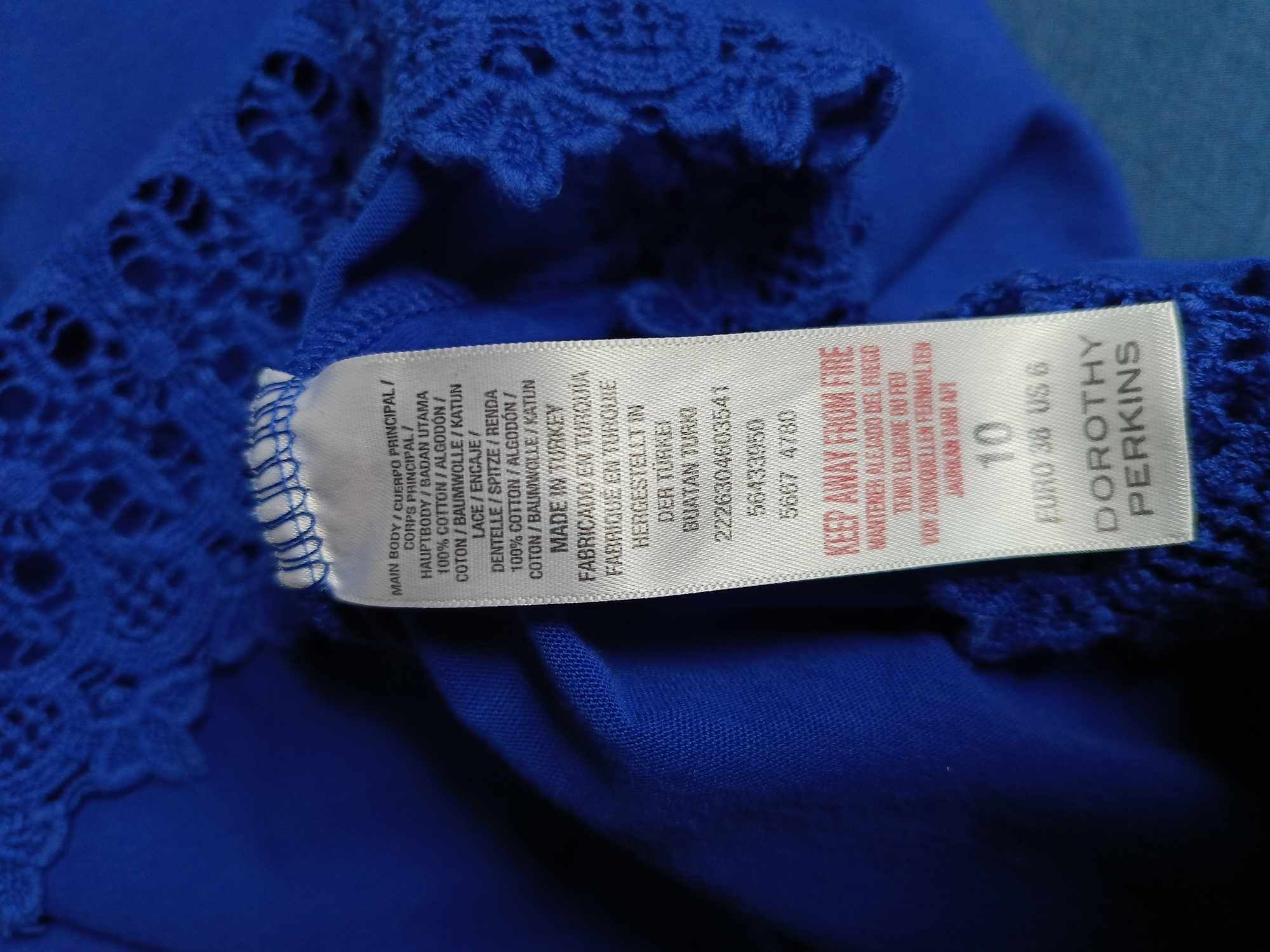 Dorothy Perkins Sukienka Przed Kolano Wygodna Niebieska Rozmiar 38