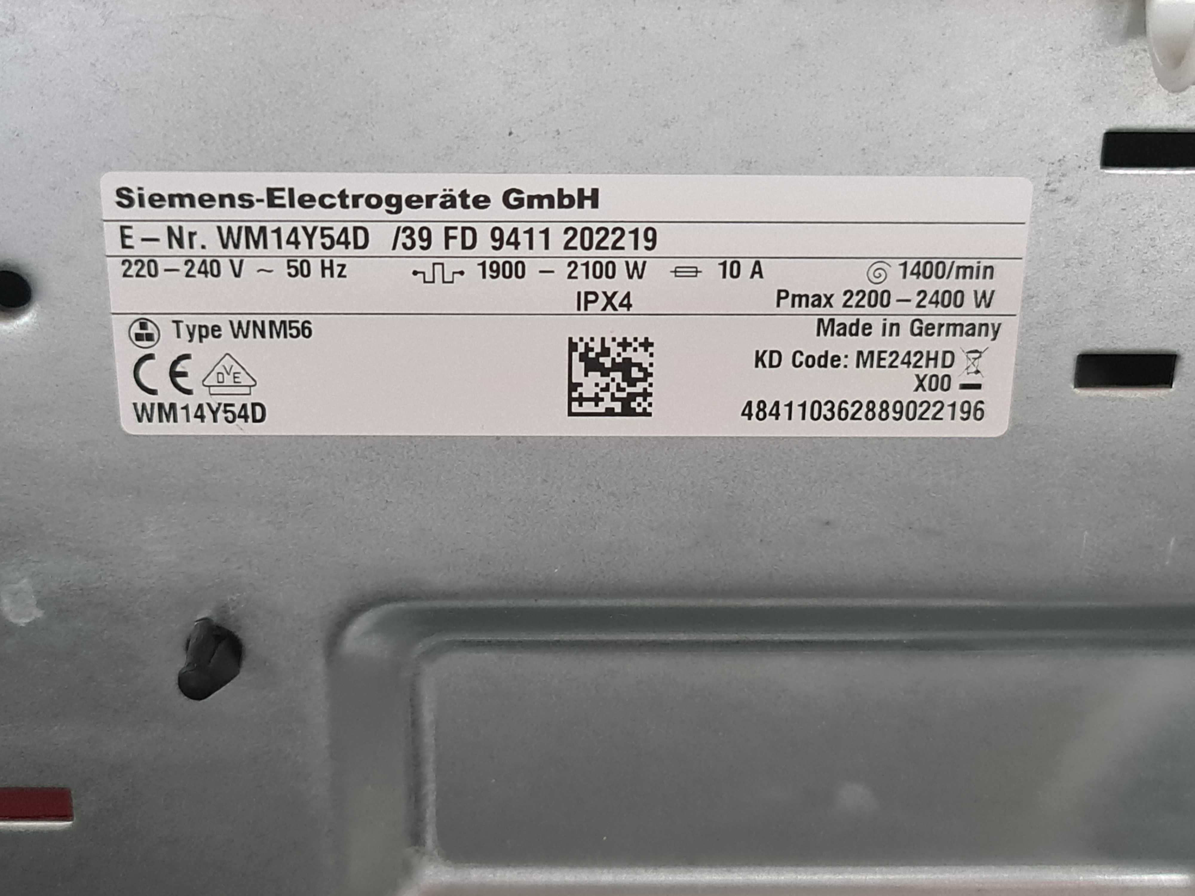 Пральна/стиральная/ машина Siemens IQ 800 / WM14Y54D / Made in Germany