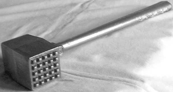 Solidny Aluminiowy Dwustronny Tłuczek do Mięsa Radziecki Metalowy ZSRR