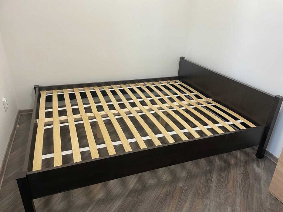 Ліжко двоспальне з ламелями, Сучасне ліжко НЕДОРОГО, Нове ліжко
