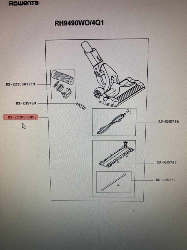 Щетка турбо для аккумуляторного пылесоса Rowenta RS-2230001082,RH9490