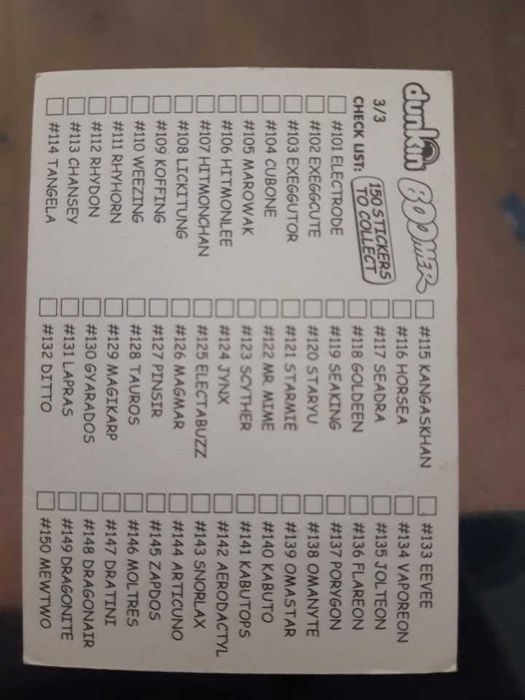 POKEMON dunkin boomer 2000 Carta # 18 PIDGEOT