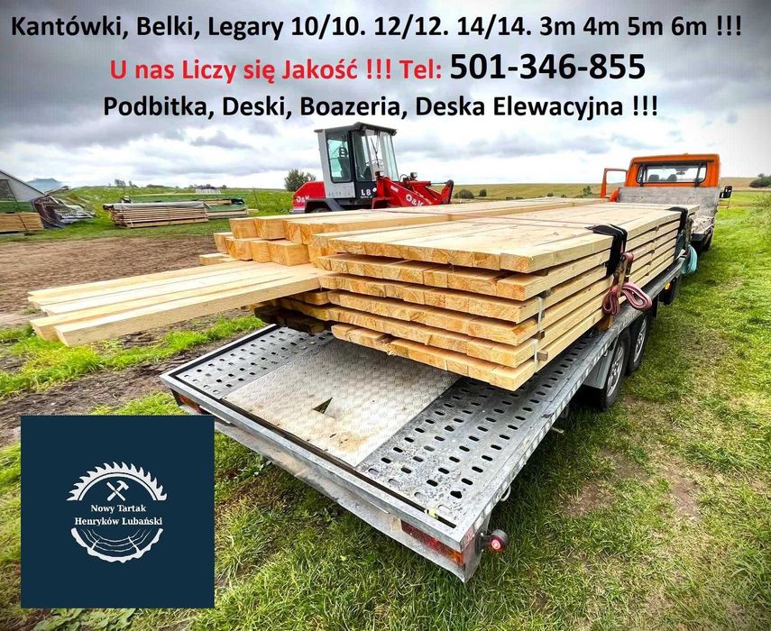 Drewno Tarcica Kantówka Kantówki Belka Belki Legar Słupek Nowy Tartak.