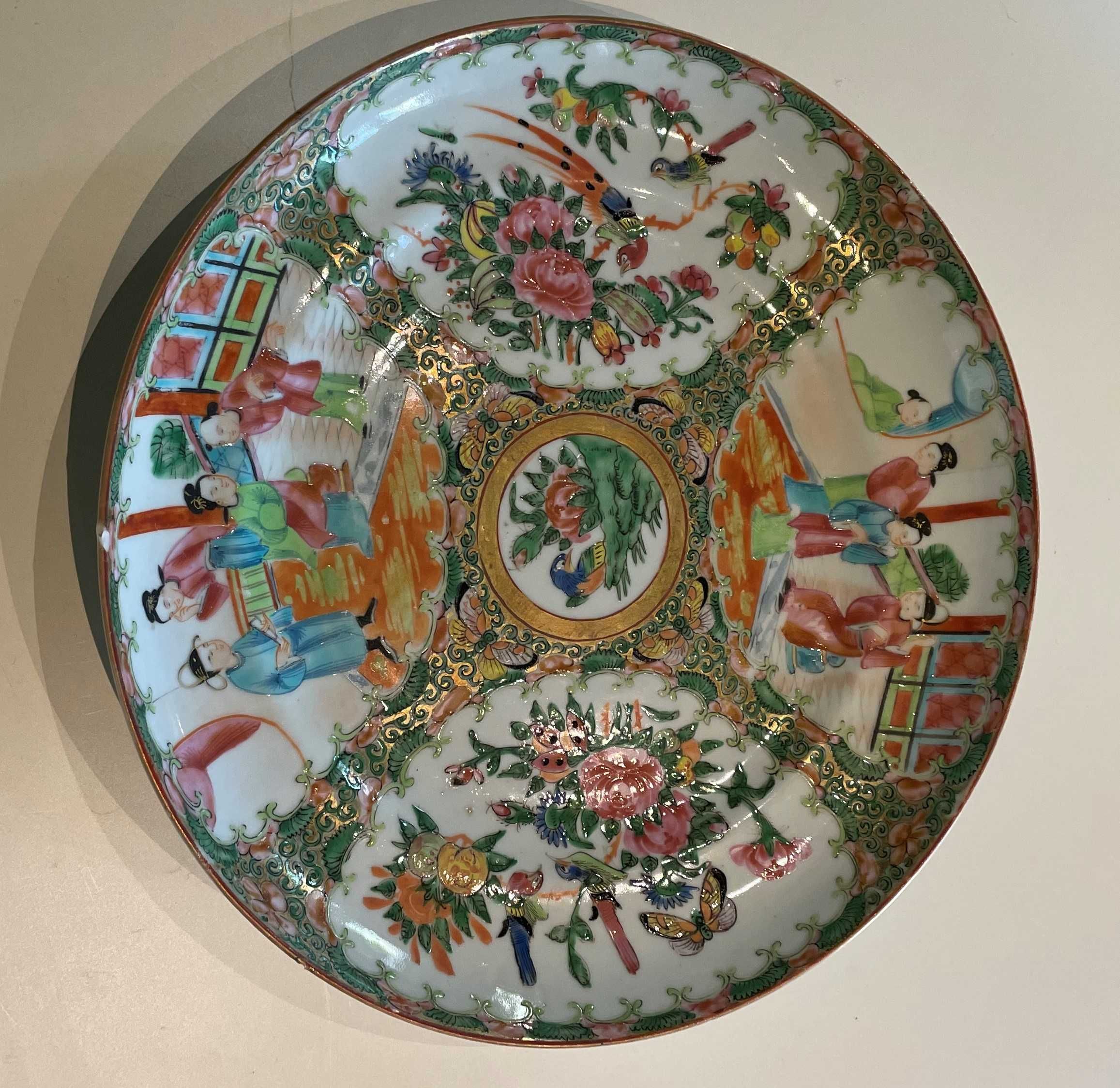 Prato de sopa em porcelana da china decoração MANDARIM, séc. XIX/XX