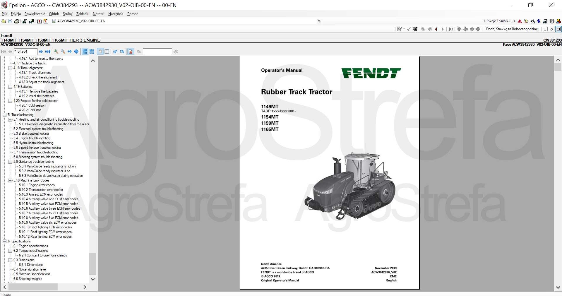 KOMPLETNY KATALOG Agco Fendt Massy Ferguson Instrukcje Napraw Schematy