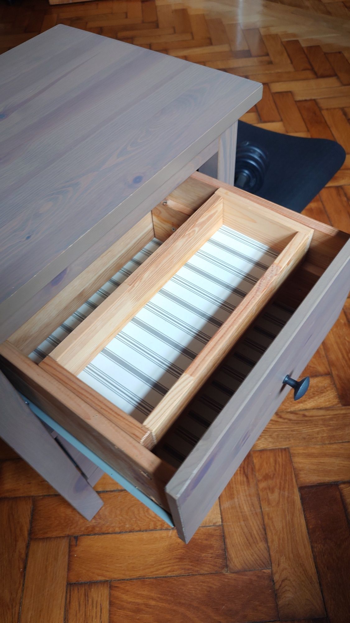 IKEA HEMNES Komoda, 2 szuflady, szara, 54x66 cm