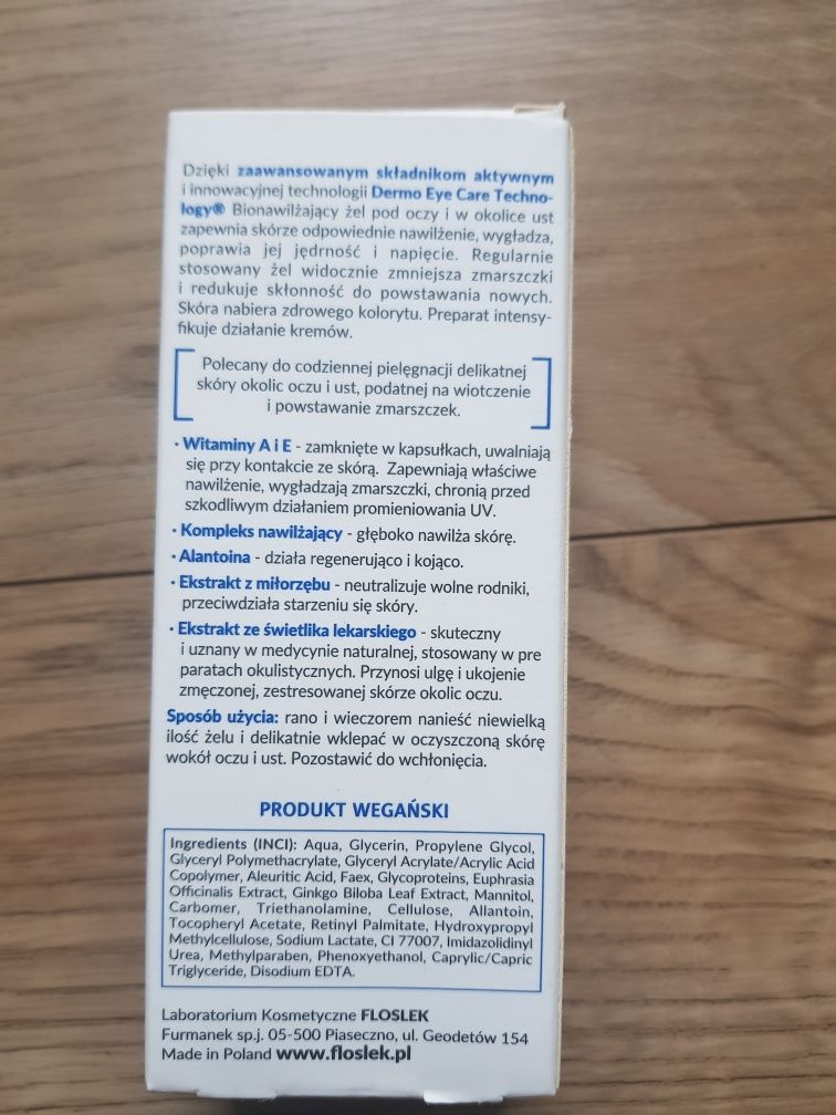 Floslek Eye Care Expert żel bionawilżający pod oczy i okolice ust 30ml