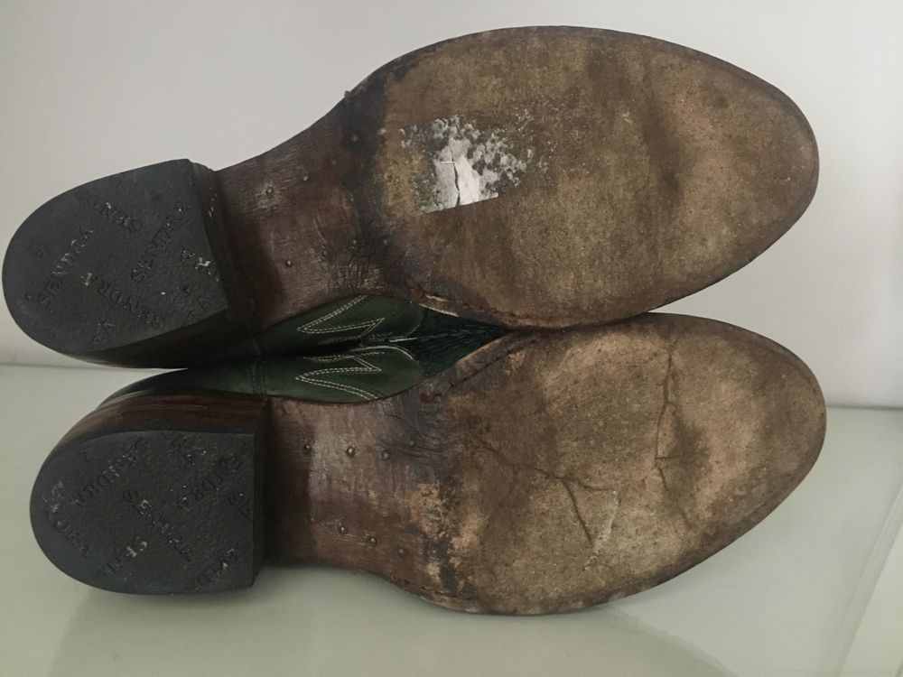 Buty damskie Sendra kowbojki za kostkę ciemnozielone zielone 40