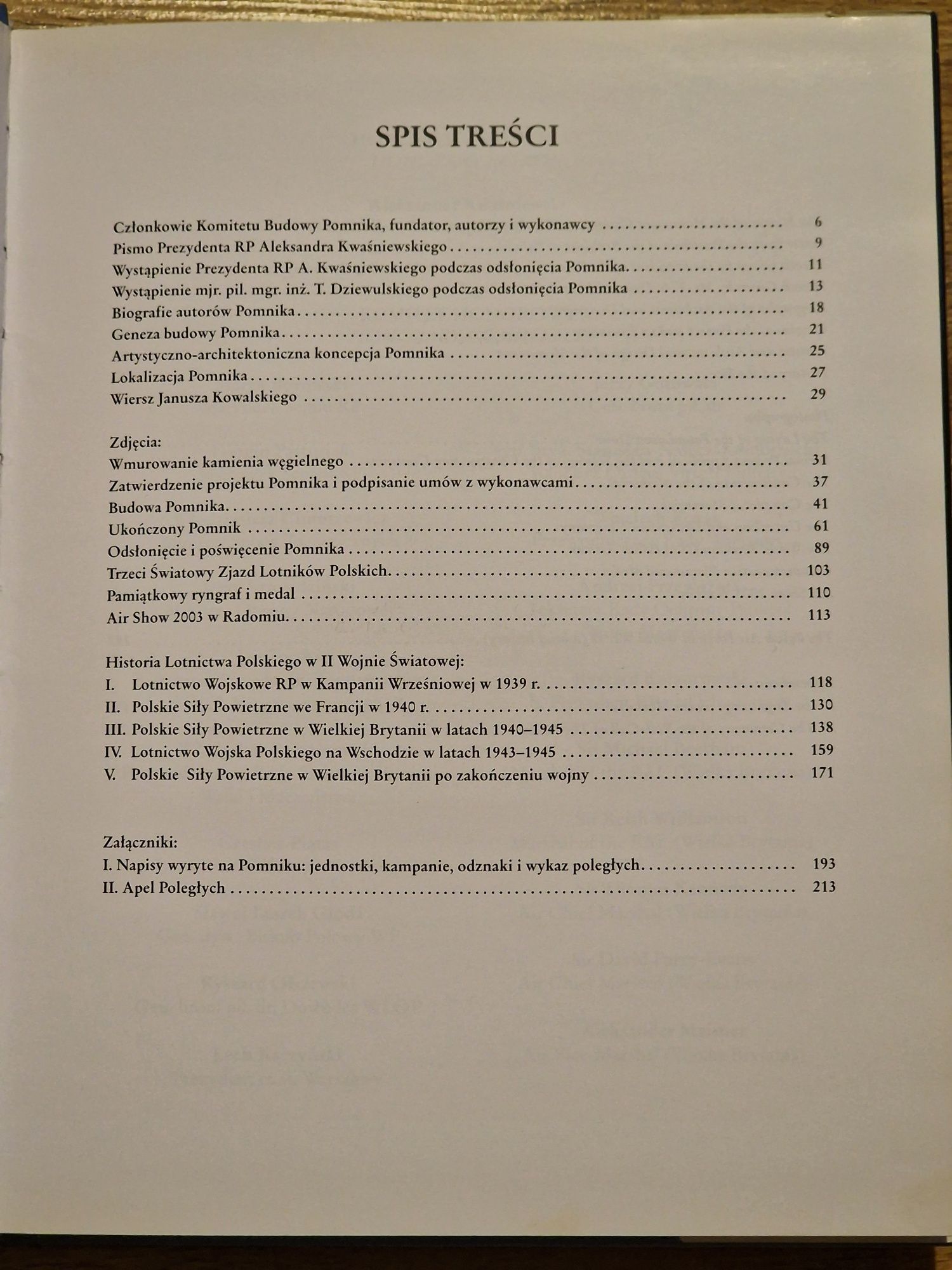 Książka Pomnik Ku Czci Lotników Polskich Poległych w II Wojnie Świat
