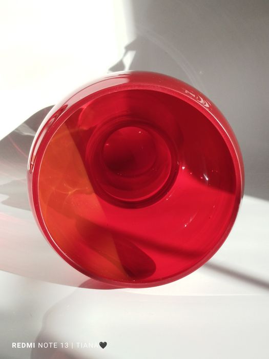 Wazon 30 cm szkło kolorowe vintage PRL Barbara Sudety Sadowski