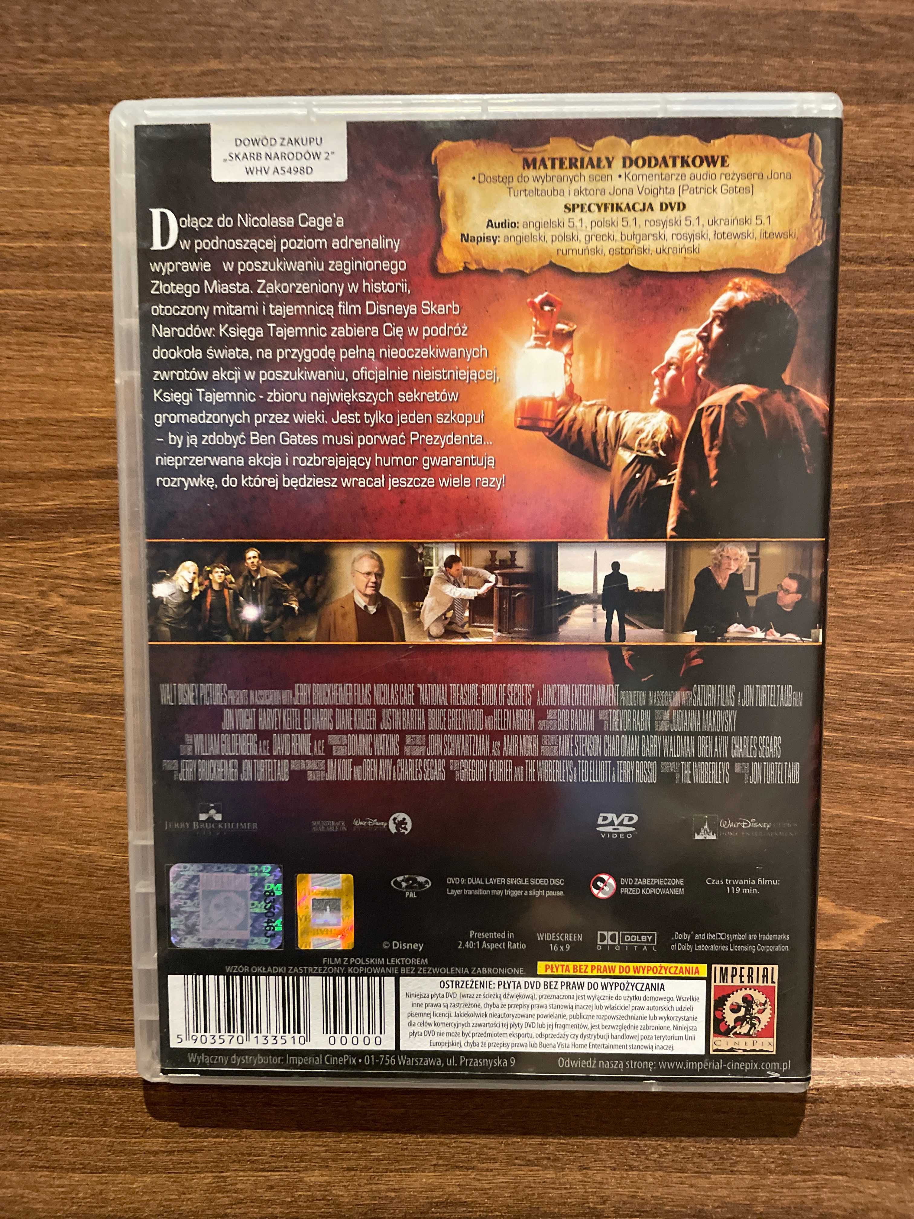 Skarb Narodów 2 płyta z filmem DVD