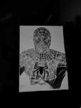 Desenho realista Homem-aranha Feito à mão Com quadro incluído