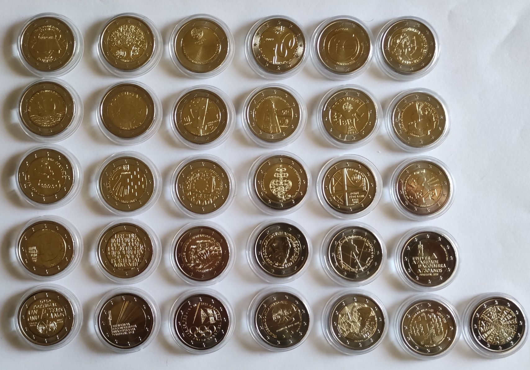 Moedas UNC Comemorativas de Portugal  do Ano 2007 a 2024