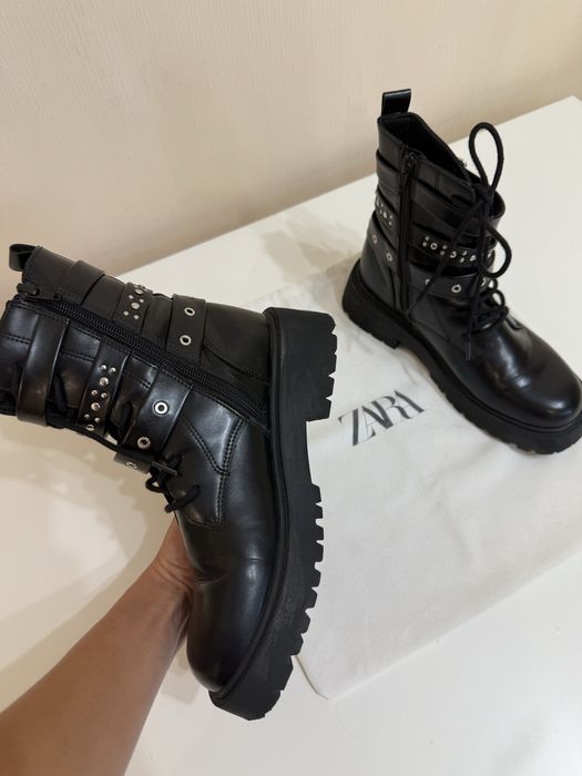 Ботинки Zara шкіра на дівчинку 37 розмір 23 см