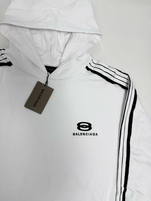 худи Balenciaga Strips White hoodie M L