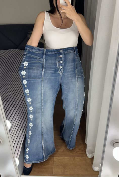 5хл батал джинси палаццо широкі батал великий стрейчеві 58 розмір 60