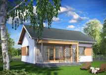 Dom szkieletowy z drewna konstrukcyjnego C24 - surowy zamknięty /70m2
