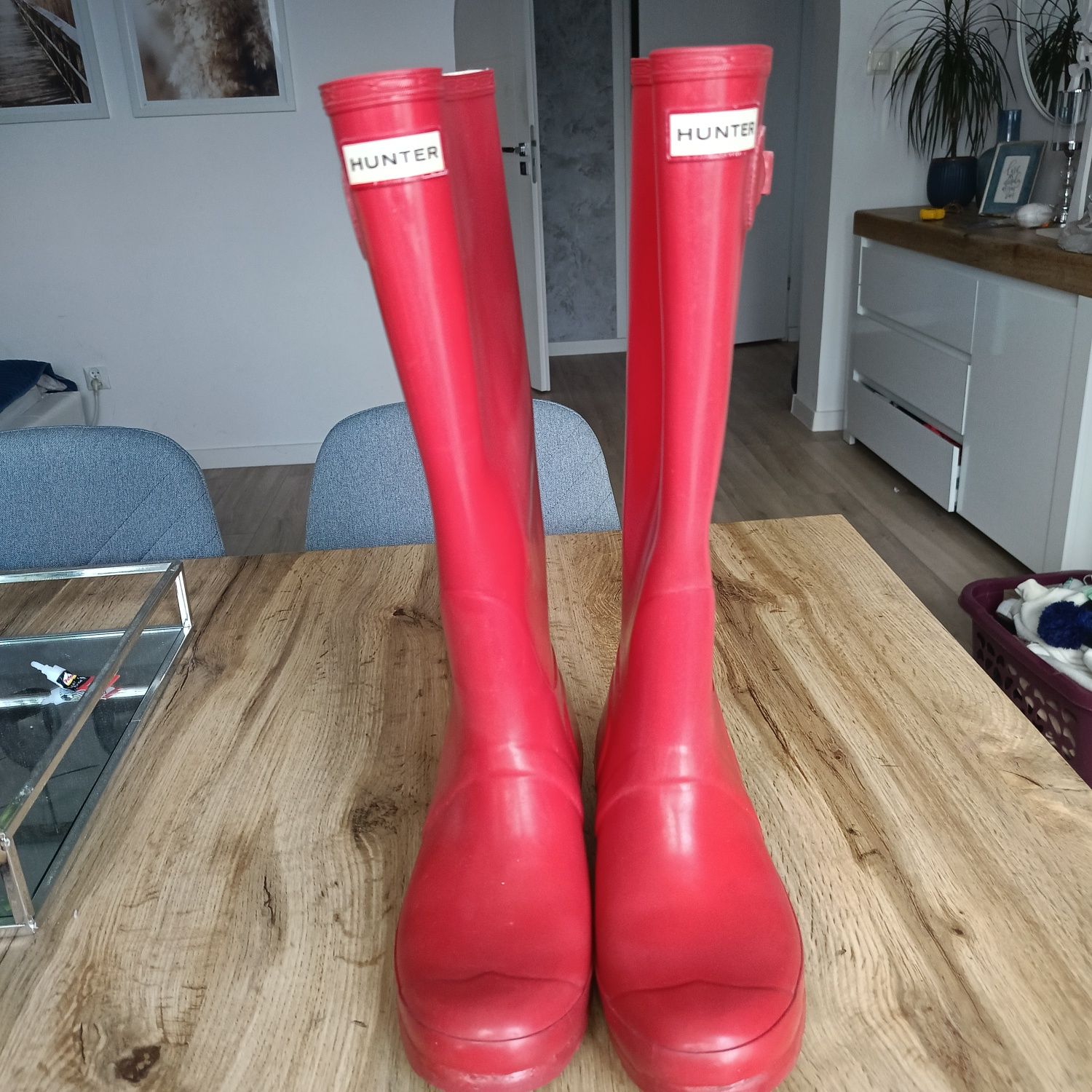 Kalosze Hunter 41 wysokie czerwone