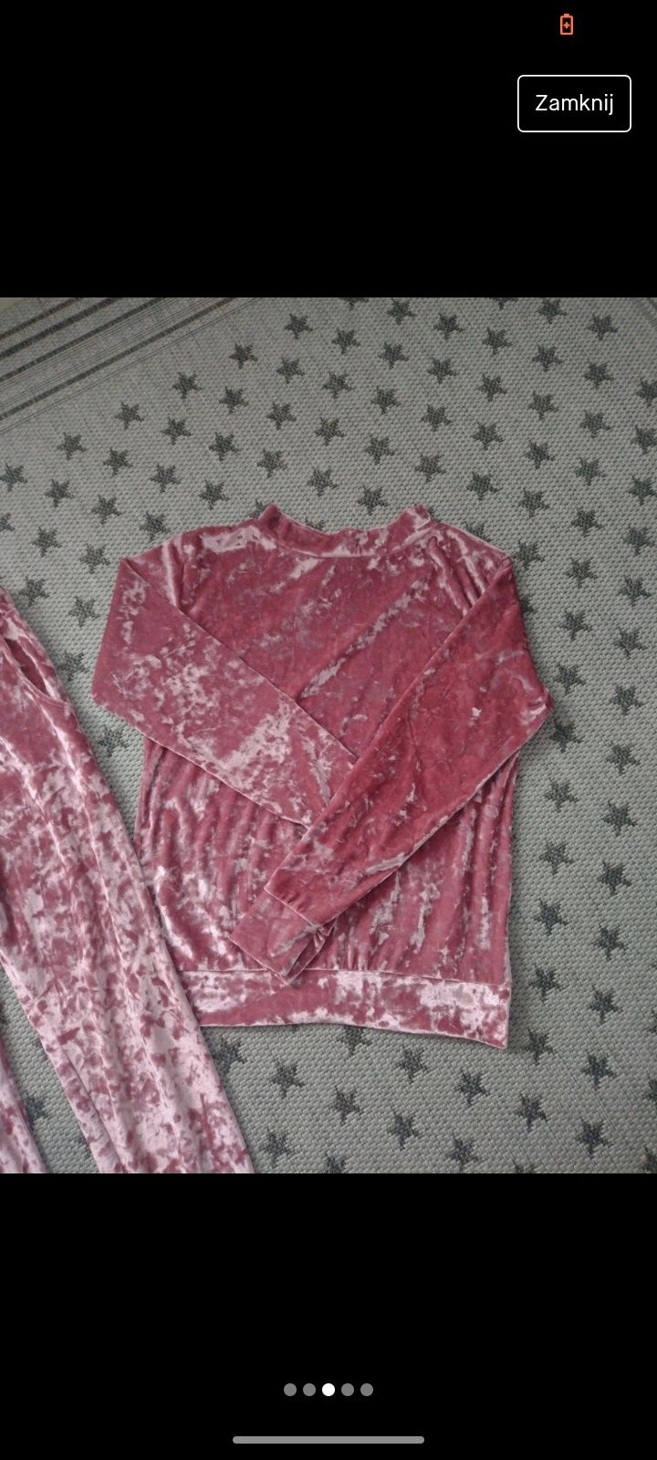Dres pluszowy s/m róż welurowy