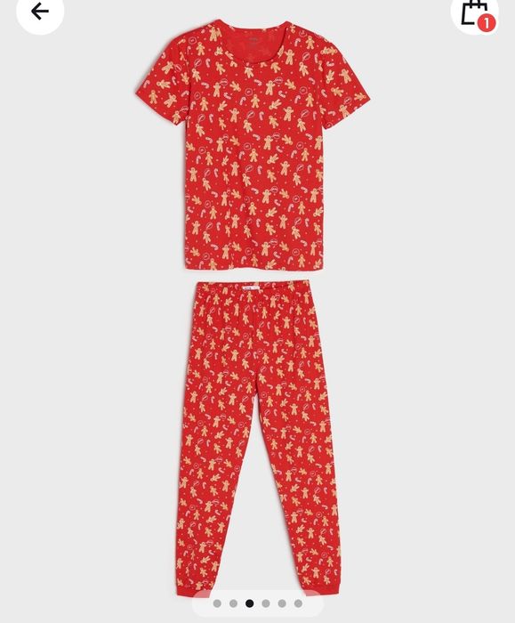 Nowa piżama bawełniana świąteczna komplet piżama dwuczęściowa 34 xs