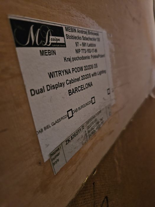 Witryna 194x100 i szafka RTV 180 Mebin Barcelona lite drewno