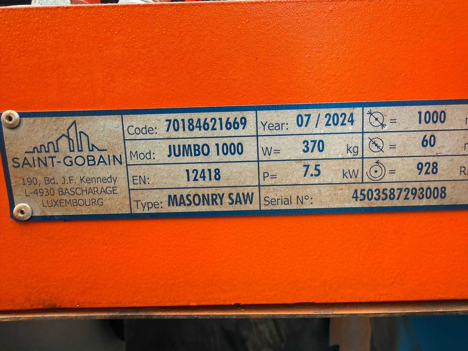 Piła przecinarka NORTON Clipper Jumbo 1000 + Tarcz do Kamienia Silki