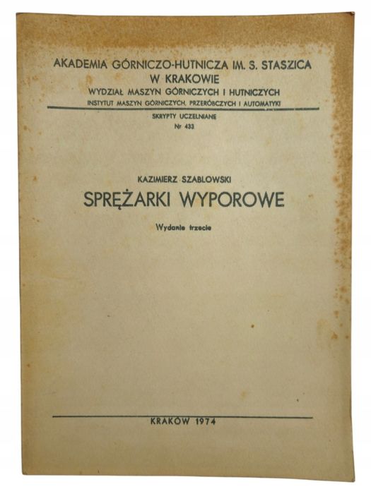 Kazimierz Szablowski Sprężarki Wyporowe Skrypty AGH 433