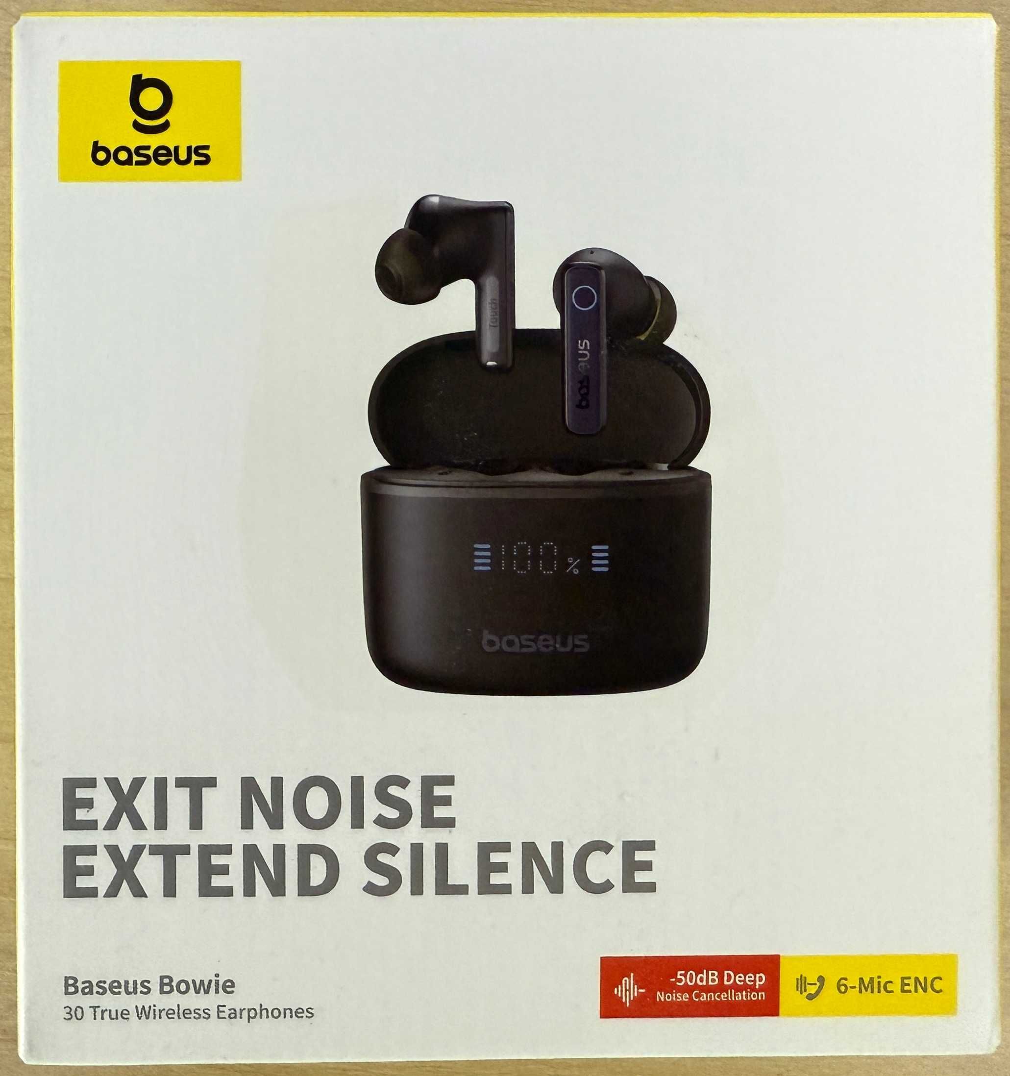 Безпровідні блютуз навушники Baseus Bowie 30. 6 mics, 50 dB, 65 Hrs
