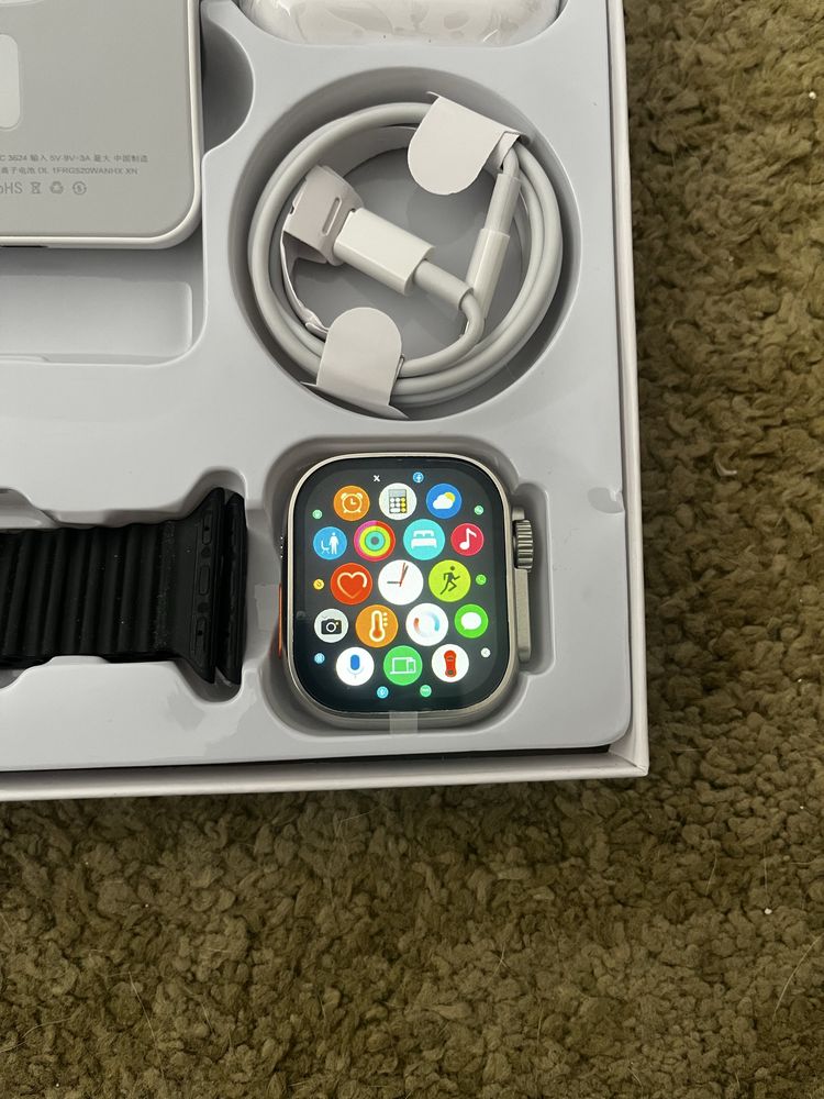 Acessorios iPhone Kit 6 em 1 - Smartwatch Ultra/ Inpods/ PowerBank Mag