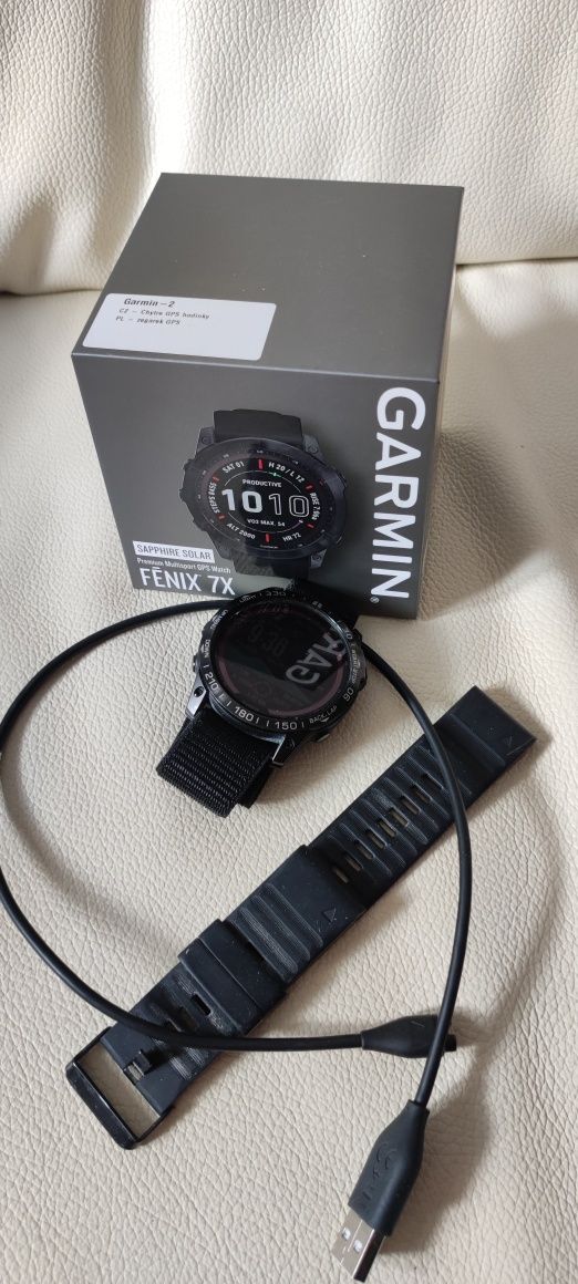 Garmin Fenix 7x SAPPHIRE SOLAR Titanium stan idealny