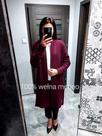 Sweter kardigan 100% wełna merino M